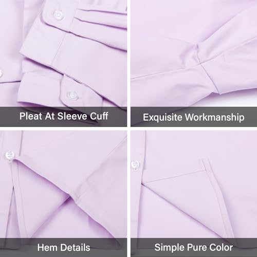 Image of LittleSpring Girls Long Sleeve Uniform Shirts Peter Pan Collar Poplin Blouse