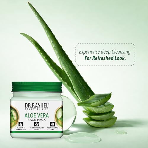 Image of Dr. Rashel Aloe Vera Skincare Set, 4-Pack Mini Jars, Scrub, Gel, Cream and Face Pack(45ml Each)
