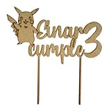 Little_Dreams_ Topper Pokemon personalizado. Topper personalizado de madera, Decoración para Tartas de cumpleaños Topper,Cake Topper cumpleaños,Cupcake Decoration, Cake Decorations.