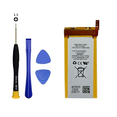 Vvuilsty 616-0467 Battery iPod Nano 5th Gen 8GB 16GB,Rechargeable 0 Cycle Battery Compatible with iPod Nano 5th Gen 8GB 16GB A1320 with Repair Tool Kits