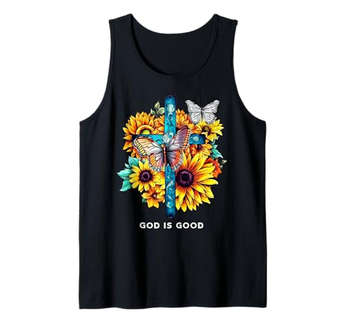God is good Croce Girasoli Farfalle Cristiane Canotta
