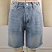 Women Baggy Denim Shorts Summer Fashion High Waisted Shorts Pockets Adjustable At The Waistband with Frayed Edges Jeans