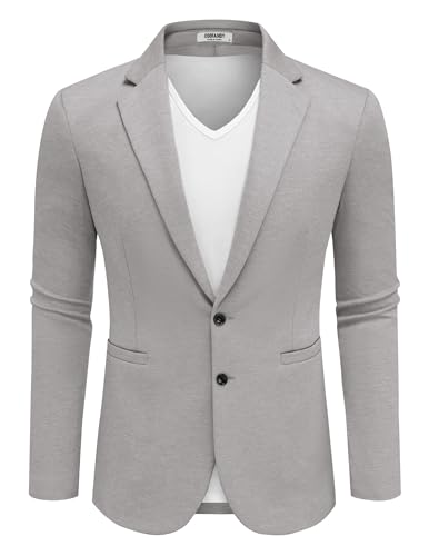 Image of COOFANDY Men's Casual Knit Blazer Two Button Lightweight Sport Coats Suit Jacket