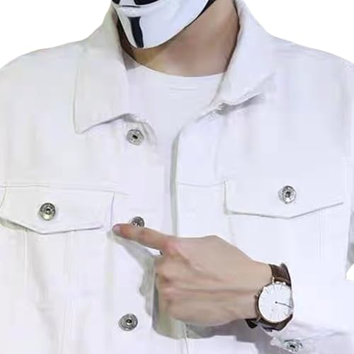 Chaqueta de mezclilla para hombre, ajuste slim, blanco, 3X-Large miniatura 2