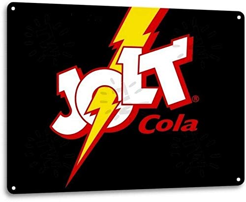 Maydeer Tin Sign For Jolt Cola Logo Pop Cola Soda Store Advertising Retro Wall Decor Metal Sign 8x12in