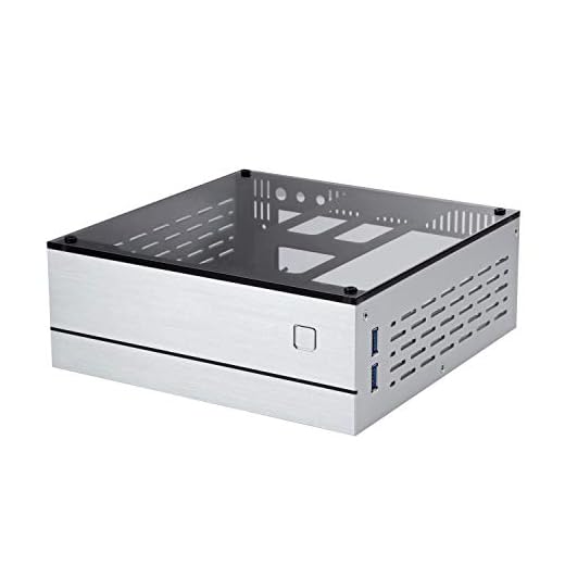 Goodisory A01 — Chassi de alumínio para computador de mesa com mini ITX HTPC (vidro temperado com fígado)