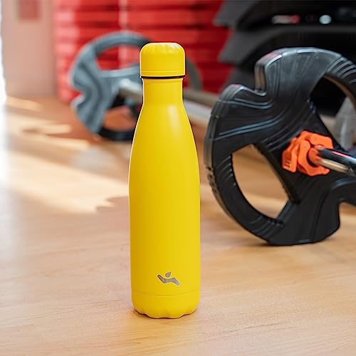 Image of Konokyo Insulated Water Bottles,17 oz Double Wall Stainless Steel Vacumm Metal Flask for Sports Travel,Yellow