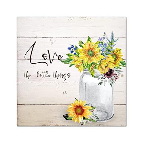 Plaque murale en bois décoration salon et chambre avec motif tournesol