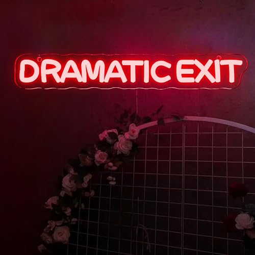 Image of Allball Dramatic Exit Neon Sign,USB Powered Theater LED Neon Light Cinema Decor, for Office Game Room Movie Theate Dramatic Room Movieroom Sign(15.7 * 2.3 In)