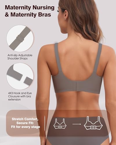 Image of As Fairy Seamless Nursing Bras for Breastfeeding Soft Wireless Sleep Maternity Bralette Regular and Plus Size
