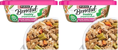 Image of Beneful Purina Dog Food Freshly Prepared Meals Beef and Chicken Medley with Green Beans, Carrots and Wild Rice - 10 oz. Tubs (Pack of 16)