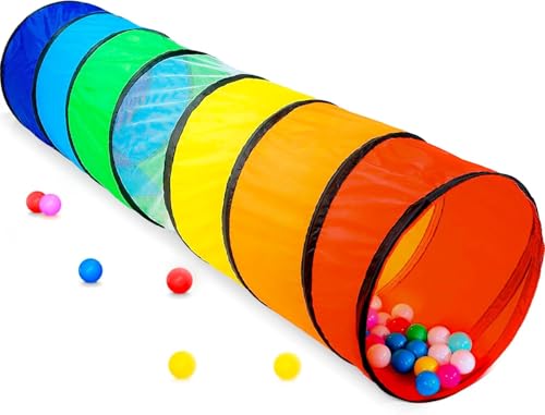 NUBUNI Tunnel XL 180 cm. : Tunnel Kinder : Kriechtunnel : Krabbeltunnel : Spieltunnel : Baby : Höhle :