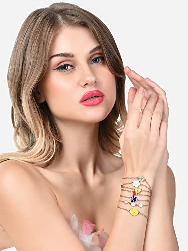 Enamel Stack Bracelets Set of 7 for Women