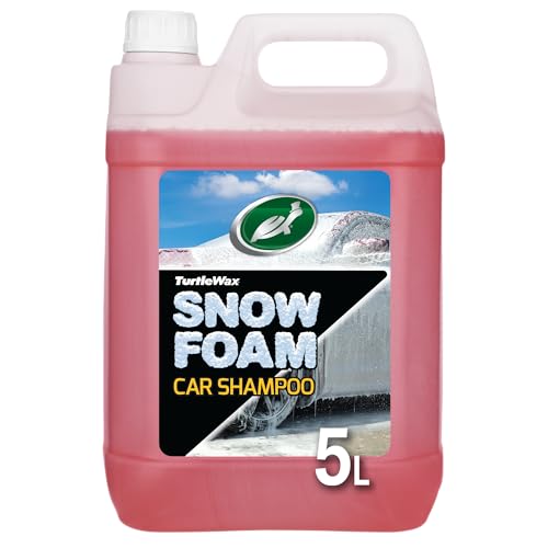 Turtle Wax Snow Foam Thick PH balanced Car Shampoo. 5L Pack of 1 Cherry Scented Streak Free Formula Safe for All Paint Tyres Wheels and Trim Perfect for Overall Car Cleaning