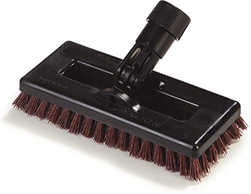 SPARTA Swivel Scrub, Heavy Duty Scrubber with Nylon Grit Bristles, Cleaning Essentials for Commercial and Home Use, 8", Rust, 1 Count