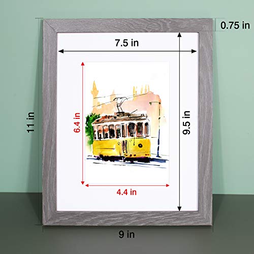Annecy 8x10 Picture Frame (1 Pack, Gray) - 8x10 Photo Frames with Real Glass for 5x7 with Mat- Wall Mount & Table Top Display