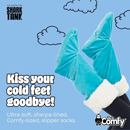 Image of THE COMFY For Your Feet - Soft Sherpa-Lined Slipper Socks As Seen On Shark Tank, Double Layered Non-Skid Sock With Grippers