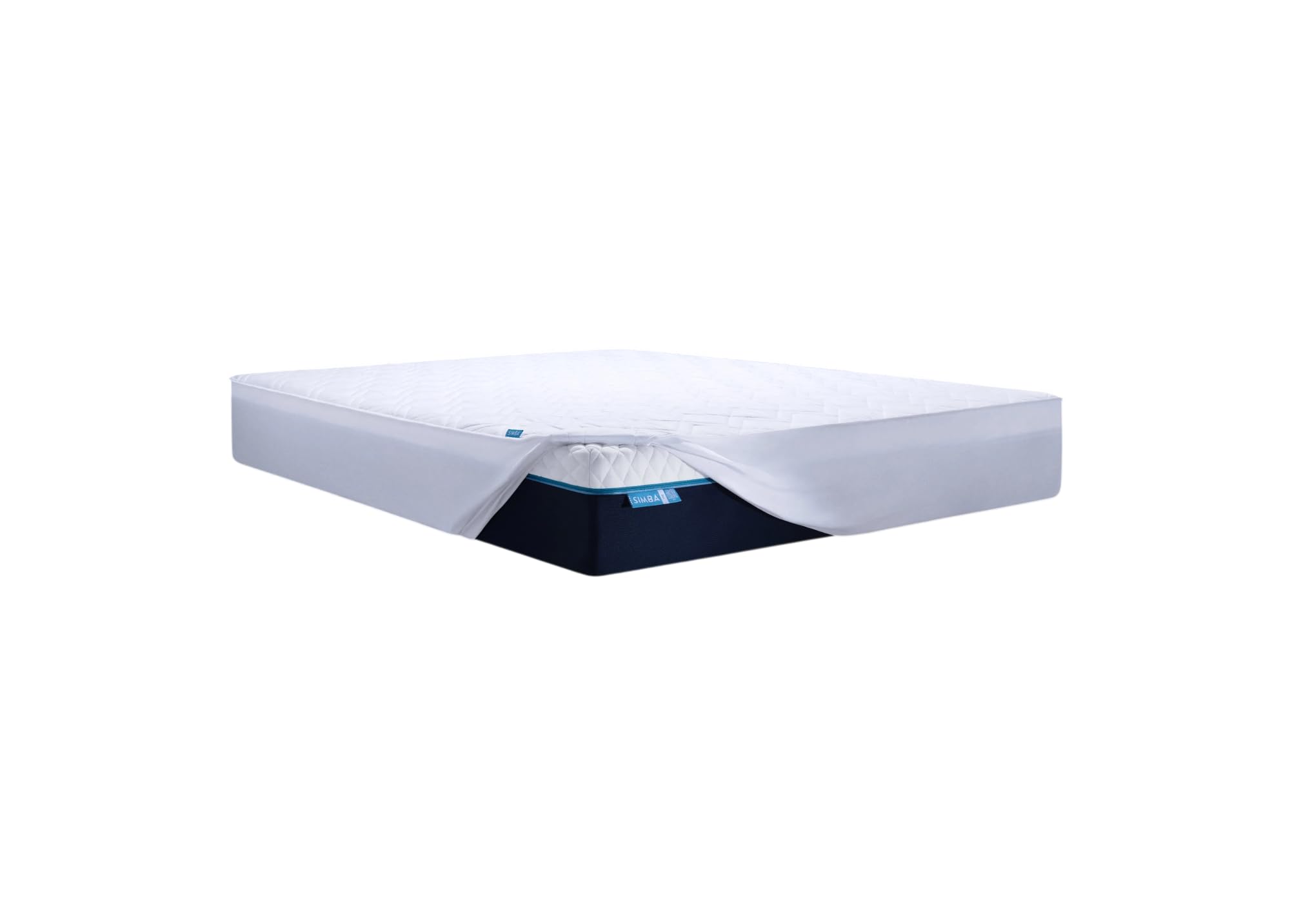 Simba White Quilted Performance Mattress Protector – Quilted Cotton, 200Gm Cushioning, Breathable Comfort, Up To 40Cm Deep – Eu Queen 160 X 200 Cm