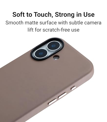 Image of Mag Noble Series Case for iPhone 16 Compatible with MagSafe Wireless Charging | Premium Leather Texture | Shockproof Slim Protective Cover | Desert Titanium Edition