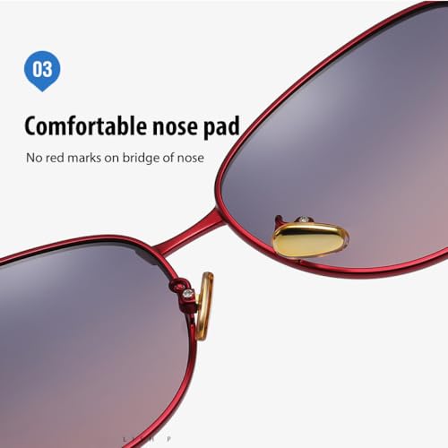 Trendy für Damen-Sonnenbrille mit Farbverlauf, polarisierte Gläser, luxuriöse Damen, elegant, UV400