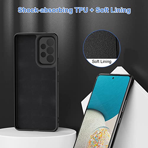 Image of DIZORO Microfiber Candy Case Compatible for Samsung A73 5g Smooth Touch Cushion Liquid Soft Silicone Gel Rubber Phone Cases Non-Slip Full Body Protective Shockproof Back Cover - Black