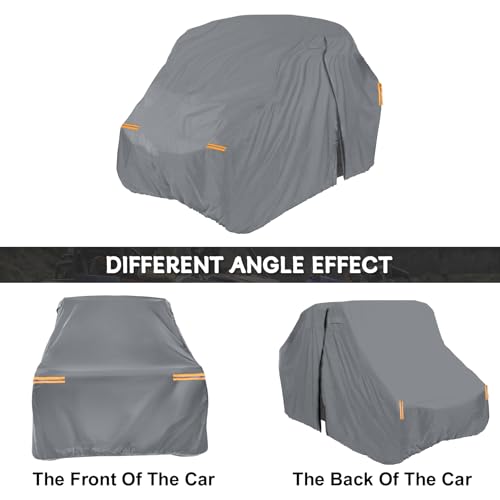 Image of Waterproof UTV Cover Compatible with Polaris General 2 Seats, 6 Layers All Weather Cover with Air Vents, Door Zipper and Windproof Buckles and Bands for Rain Snow Dust Protection