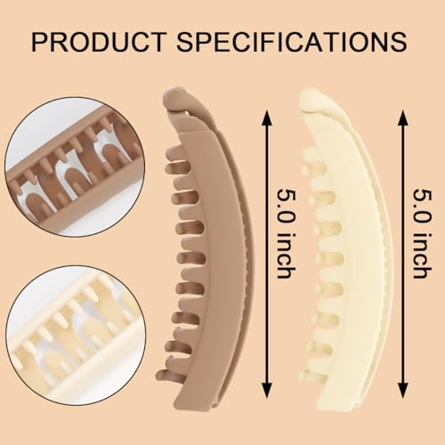 6PCS Pinzas Banana Hapdoo para Mujeres Cabello Grueso y Fino, Gran Firmeza Soporte para Coleta y Moño, Clips de Jaw para Peinado miniatura 2
