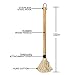 18 Inch Grill Basting Mop Wooden Long Handle with 4 Extra Replacement Heads for BBQ Grilling Smoking Steak