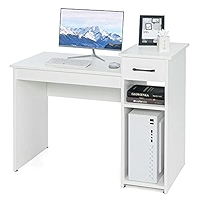 Costway Computer Desk Study Writing Workstation Vanity Table Home Office W/ 4 Drawers - View #9