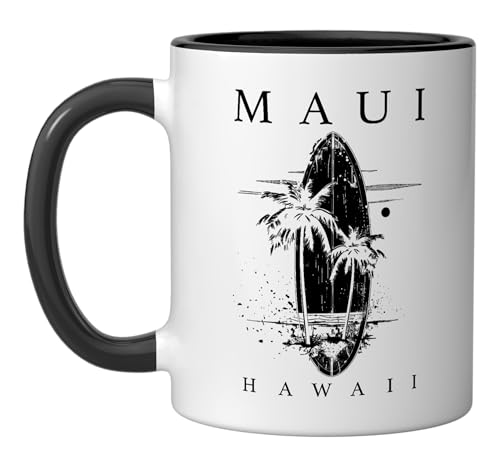 Taza cerámica vintage estilo surf Maui Hawaii 11 oz miniatura 1