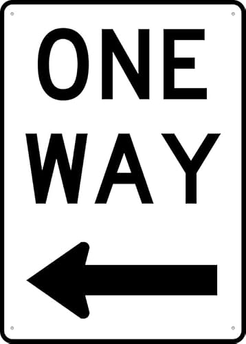 Peiyeety A06 One Way Left Arrow 12X8 Inch Aluminum Uv Ink Printed For House And Business