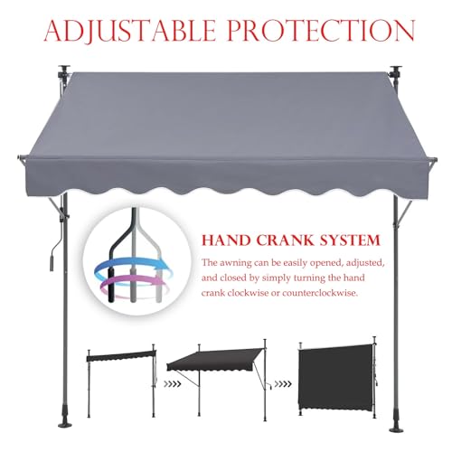 Auvent de jardin en polyester durable, store imperméable réglable de qualité