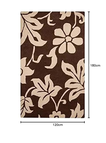 Image of Export Quality Handtufted Woolen Carpet for Living Room Bedroom & Hall - Color - Brown /Choco - Size - 4 x 6 Feet
