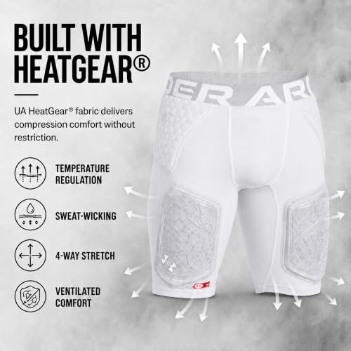 Under Armour Gameday Pro 5-Pad Football Girdle for Boys, Girdle for Football Players, White, Small - image 4