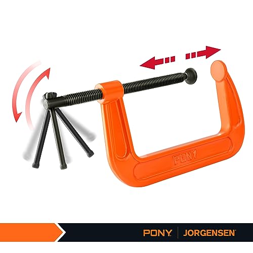 Image of PONY 6 inch C-Clamp Set, 2660 C-Clamp, 1000 lbs Load Limit, 2-Pack