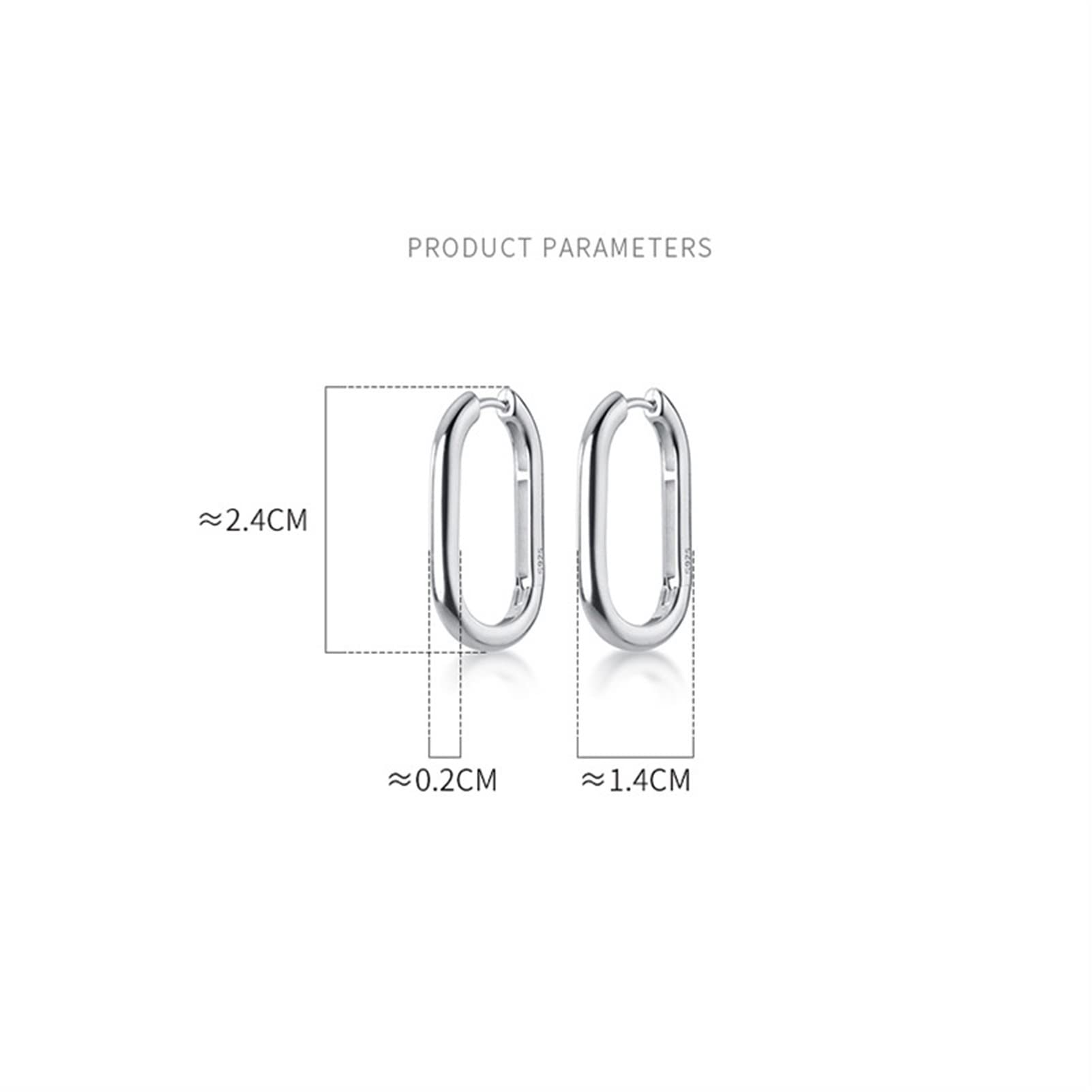 Pendientes Creativity Sterling Silver Simple Boho Hebilla Francesa Pendientes Mujeres Hombres Punk Hip Hop Glamour Party Circle Jewelry Lindos Aretes (Gem Color : Gold)