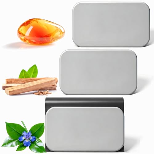 Car Air Freshener, Stone Air Freshener, Automotive Odor Eliminator for Visor Clip- Car Fresheners Long Lasting - Variety 3 Pack - CLIP INCLUDED (Amber-Teak-Grove)