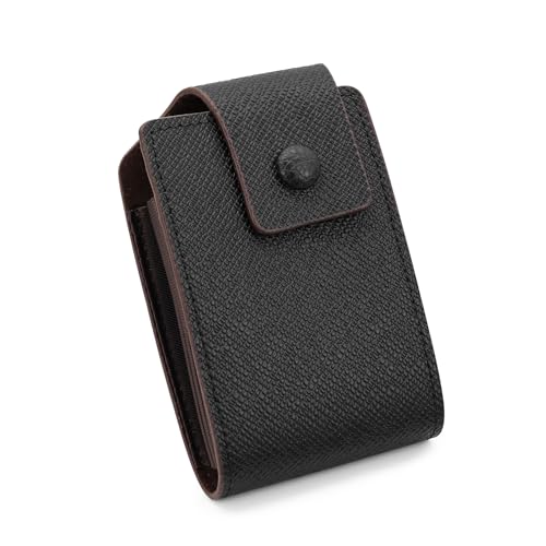 Card Holder Wallet for Men with 9 Accordion Style Card Slot and 2 Compartments, PU Leather Men's Wallet Classic Credit Card Case for Men with Snap-Fastener (Black)