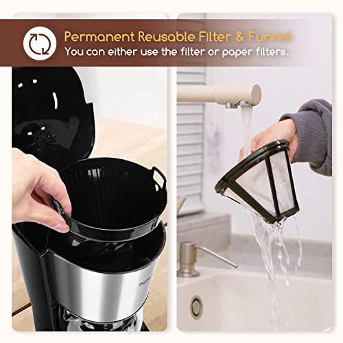 Aigostar Programmable Drip Coffee Maker with 24-Hour Timer, 1.5L/12-Cup, Fast Brewing, 40-Min Keep Warm, Anti-Drip & BPA-Free, Wake to Fresh Coffee Daily - Benno - Image 5