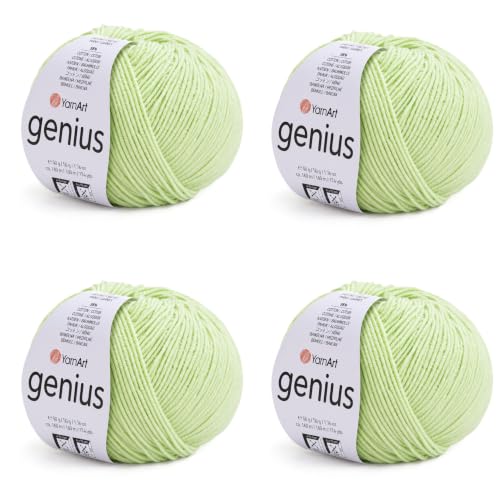Image of YarnArt Genius Soft Cotton Blend Yarn, 4 Pack (1.76 oz / 174 Yds)