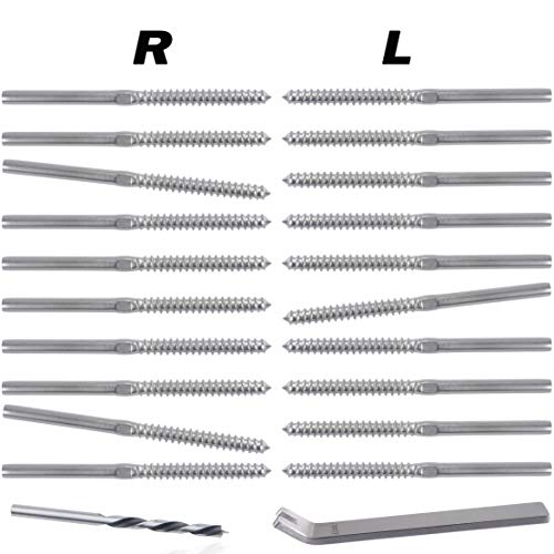 Stainless Steel Right&Left Handed Thread Swage Lag Screws for Wood Post of 1/8