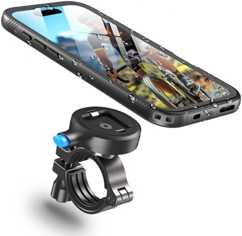 Cozycase 1S-Knopf Wasserdicht Handyhalterung Fahrrad Für iPhone 16 | Anti-Diebstahl Hülle Handy Halter Motorrad Lenker Rennrad Mtb Ebike Bike Phone Holder Mount Fahrradhalterung IP