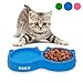 Cat Bowls - Blue Cat Food Set of Silicone Cat Feeder Stand & Pets Food Can Cover - Cat Food Bowl Set - Cat Dish Set - Kitten Food Bowl - Cat Feeding Bowls - Cat Water Bowl