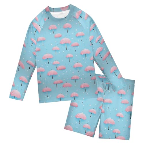 Umbrella Pink Baby Boys' Toddler Long Sleeved Rashguard Swim Bathing Suit Set B0402438
