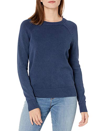 Goodthreads Mineral Wash Crewneck Sweatshirt Sweater Suéter, Azul Marino, L