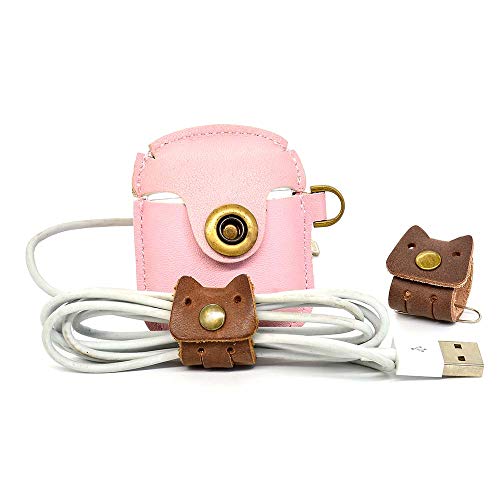 Caillu Cord Organizer,Cord Keeper Earbud Case,Headphone Earbud Holder,Headset Wrap Winder,Cord Manager,Phone Earphone Case Holder Usb Cable Ties,Tiny Leather Gadget Cable Earbud Case Clips 5 Pack #TOP2