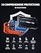 AstroAI S8 Mini Portable Car Battery Jump Starter, Genuine 1200A for Up to 6.0L Gas and 3.0L Diesel Engines, Rechargeable Jump Box w/Smart Battery Clamps, USB Port, LED Light and Storage Bag (Orange)