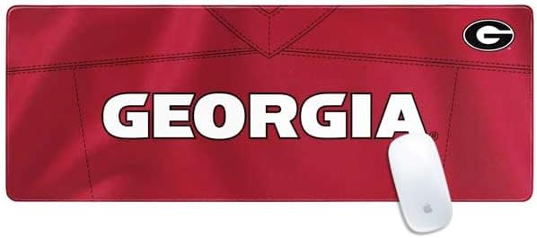 Skinit Large Gaming Mouse Pad - Officially Licensed University of Georgia Black Jersey Design with Stitched Edges, Waterproof, Non-Slip Rubber Base, Desk Mat for Keyboard & Mouse, 31.5" x 11.8" inches