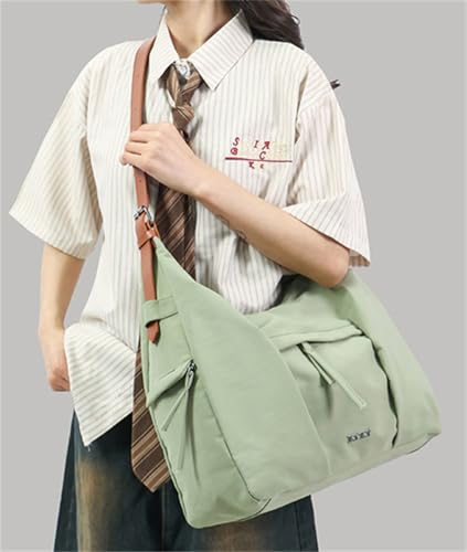 Nylon Tote Bag for Women Large Slouchy Tote Bag with Zipper Lightweight Crossbody Bags Sling Hobo Purse for Work Travel 20254