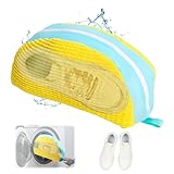 1 stück Schuhwaschbeutel Waschmaschine Schuhe Waschbeutel Sneaker Wiederverwendbarer Schuhsack Schuhbeutel Sneaker Waschbeutel mit Antirutsch-Reißverschluss, für Alle Schuharten, Sektor-Gelb